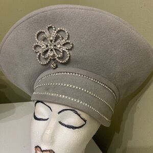 Beautiful Grey Wool Dress/Church Hat by Jack McConnell